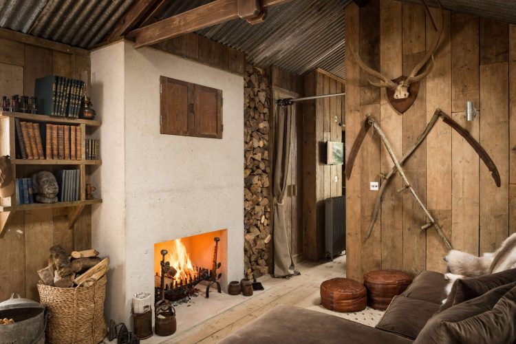 Fireplace and living room of unique cottage - Residential Architects in Cornwall, Truro