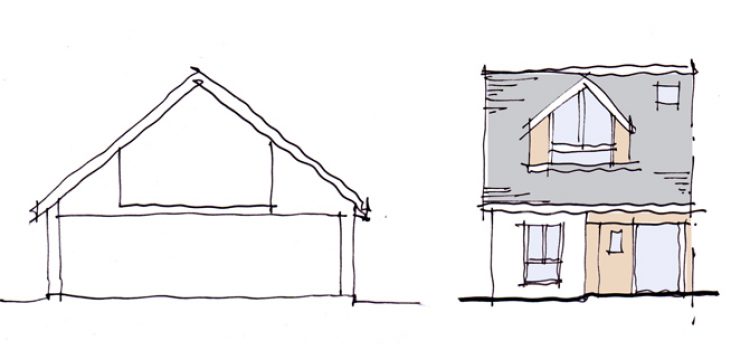 Porthtowan residential development house during construction in Cornwall - Residential Architects in Cornwall, Truro